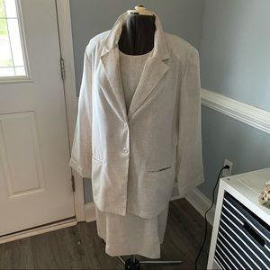Two Piece Linen Blend Dress and Jacket